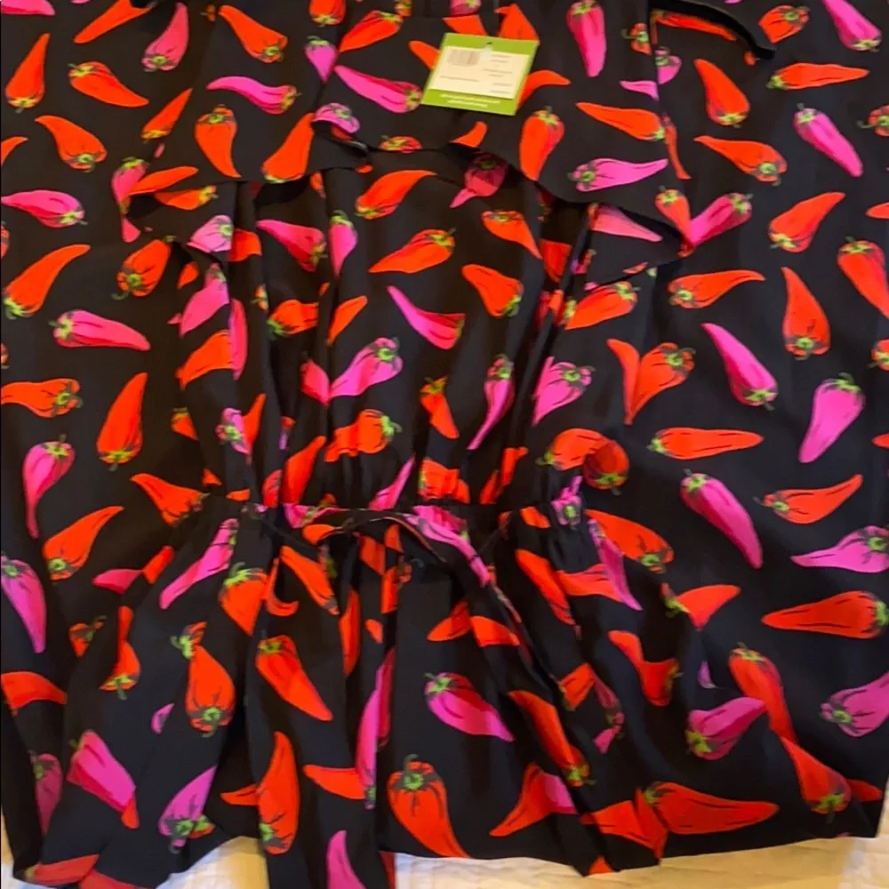 NWT KATE SPADE 100% silk hot pepper jumpsuit size 0